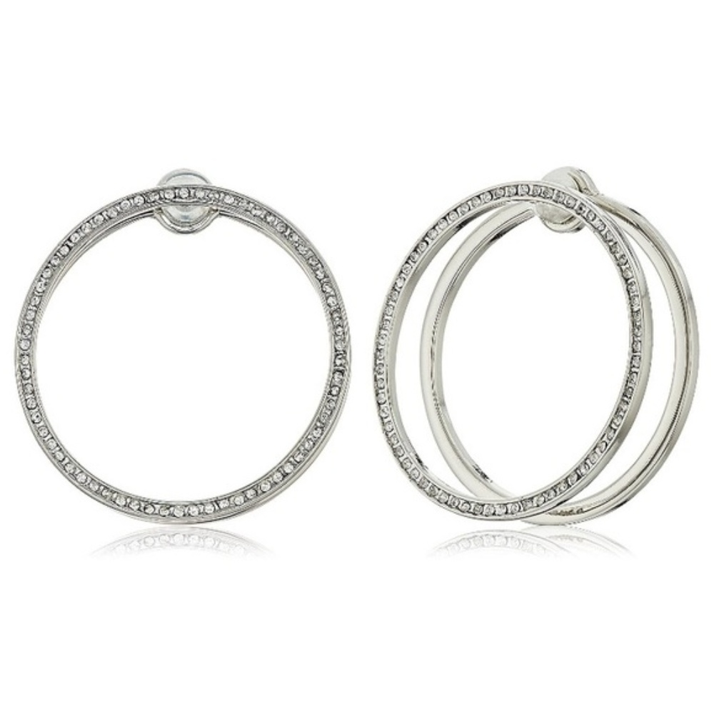 rebecca minkoff // double hoop pavé earrings